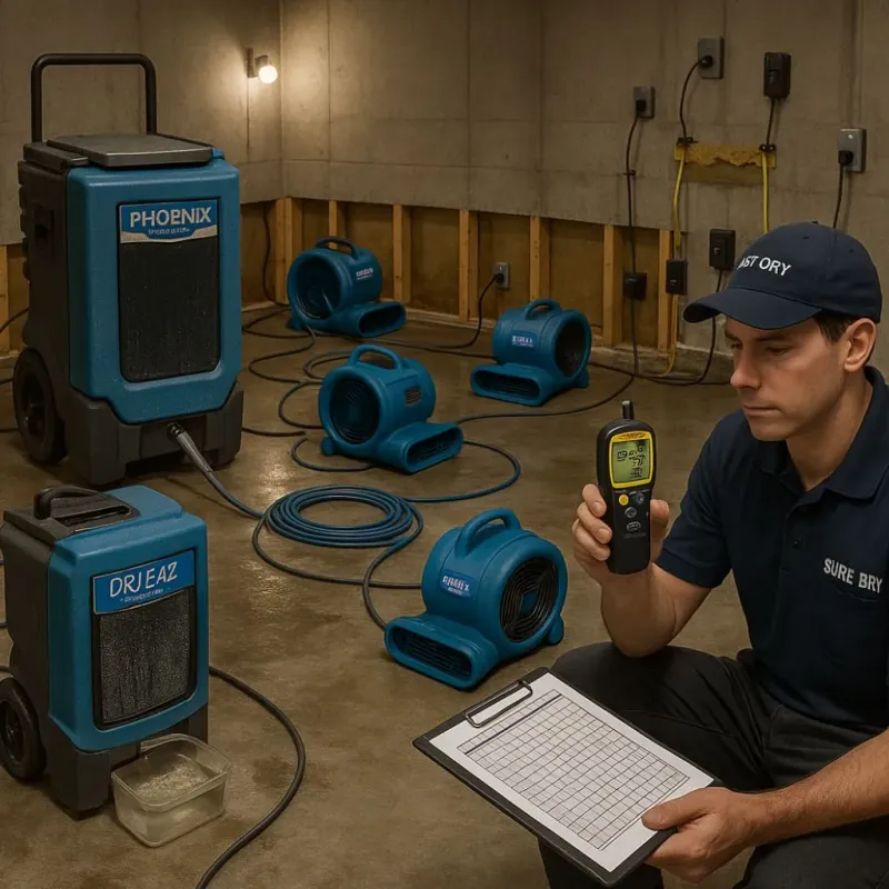 Structural Drying and Dehumidification process in Litchfield, MI